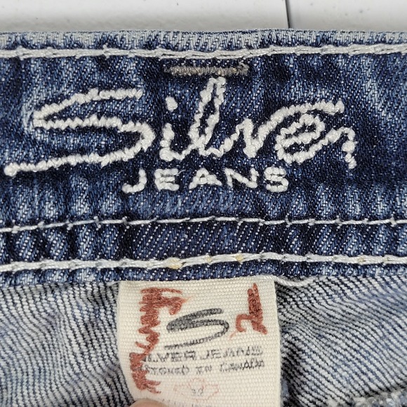 Silver Jeans Berkley Surplus Bootcut Jeans Distressed Blue Denim Women's 32/33 - Picture 7 of 11